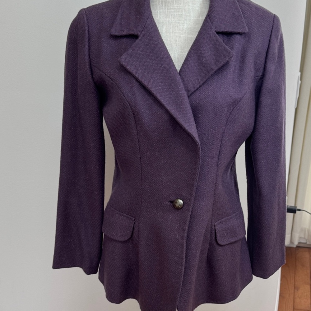 Women's Purple Tailored Single-Button Blazer Jacket
